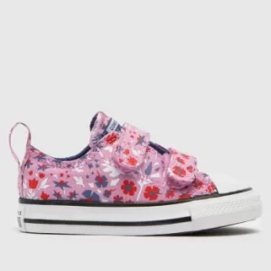 Image of Converse Multi Lo 2v Floral Print Girls Toddler Trainers