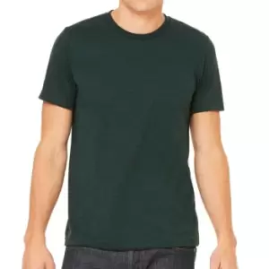Image of Canvas Mens Triblend Crew Neck Plain Short Sleeve T-Shirt (S) (Emerald Triblend)