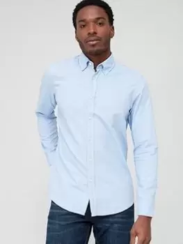 Image of BOSS Rickert Regular Fit Longsleeve Shirt-Open Blue Size L, Men