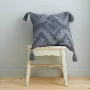 Image of Pineapple Elephant Imani Tufted Cotton Cushion Charcoal