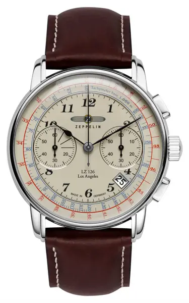 Image of Zeppelin 7614-5 Mens Los Angeles Chronograph Cream Dial Watch
