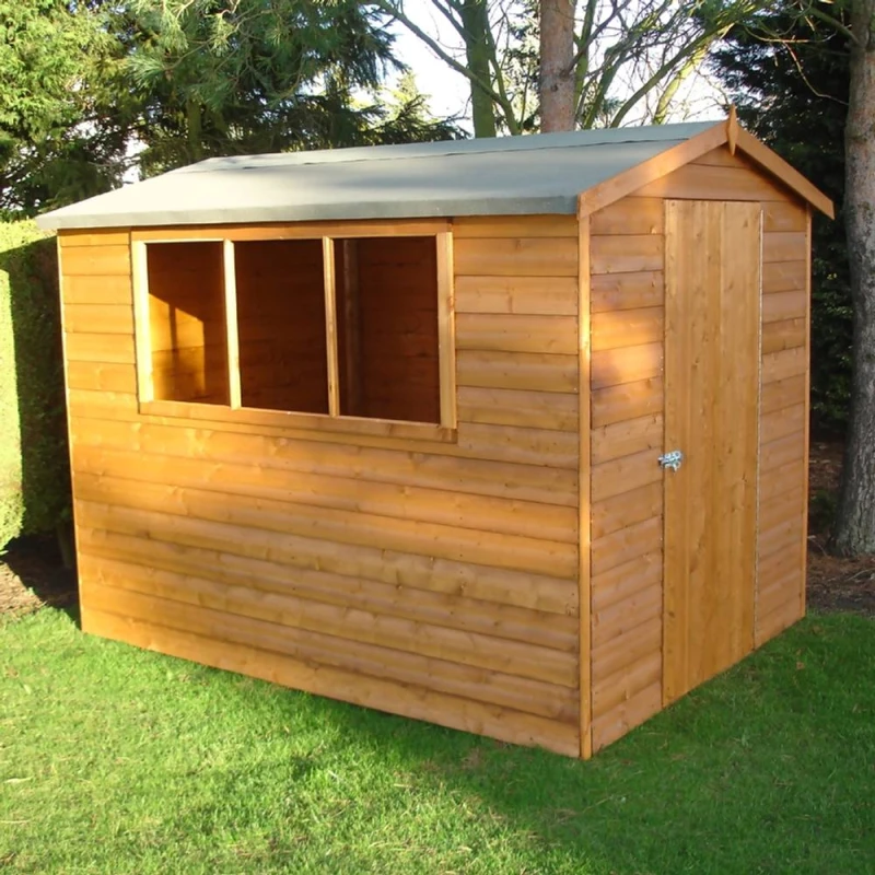 Image of Shires Lewis Handmade Garden Shed Approx 8 x 6 Feet in Brown Brown Unisex