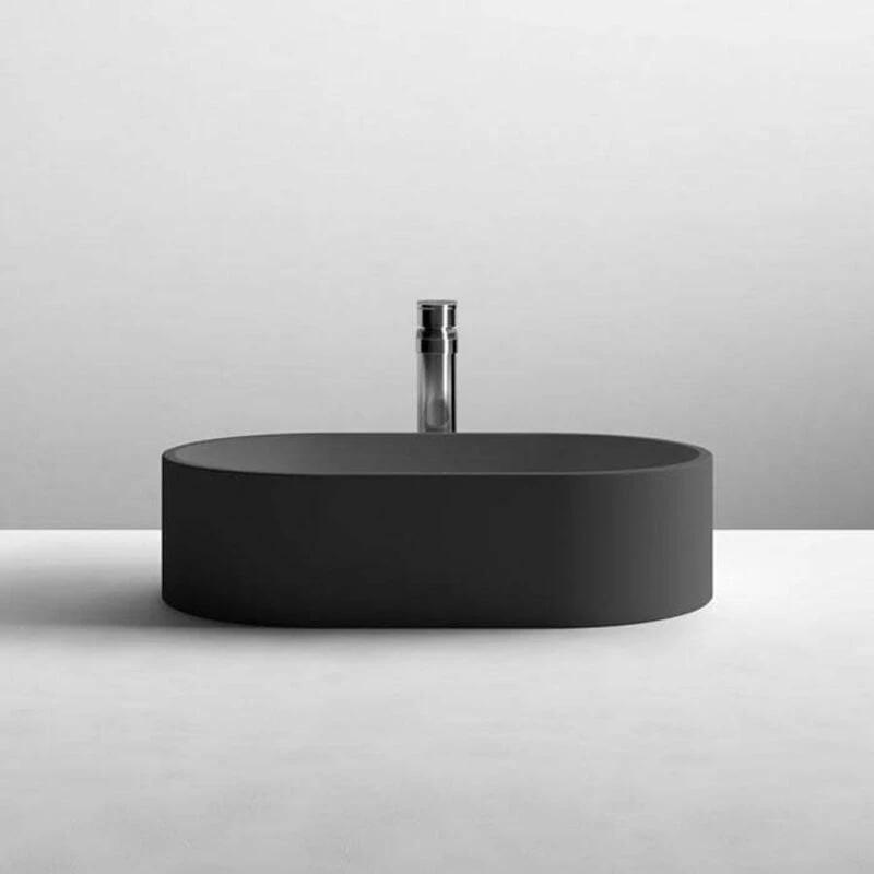 Image of NUIE Nuie - Vessel Oval Sit-On Countertop Basin 565mm Wide - Matt Black NBV469