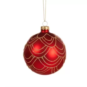 Image of Red Scallop Pattern Bauble