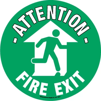 Image of FM17 Floor Marker Fire Exit PVC Film Sign - 430 X 430MM