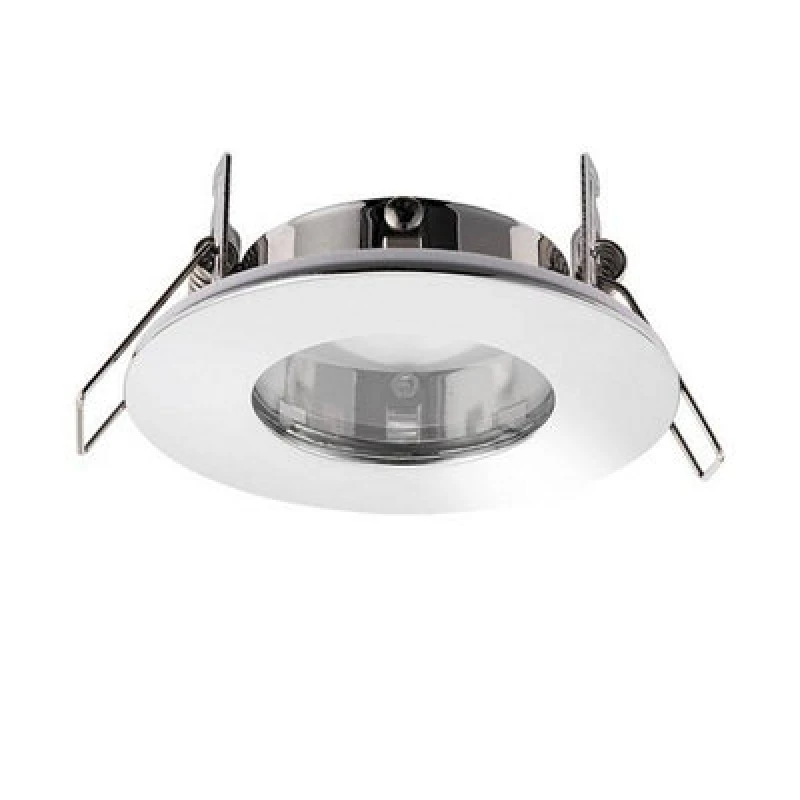 Image of Netlighting Speculo LED Fire Rated 1 Light Bathroom Recessed Light Chrome Plate Glass IP65 Grey