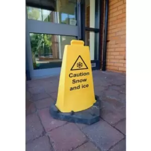 Image of 2-Sided Hazard Warning Cone "Caution Snow and ice"