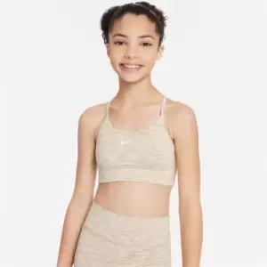 Image of Nike Dri-FIT Indy Femme Big Kids (Girls') Sports Bra - Beige