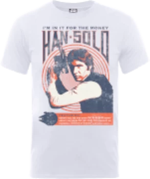 Image of Star Wars Han Solo Retro Poster T-Shirt - White - S