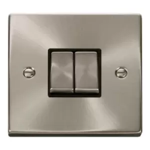 Image of Satin Chrome 2 Gang 2 Way Light Switch - VPSC412BK - 217342