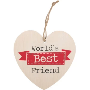 Image of World's Best Friend Hanging Heart Sign