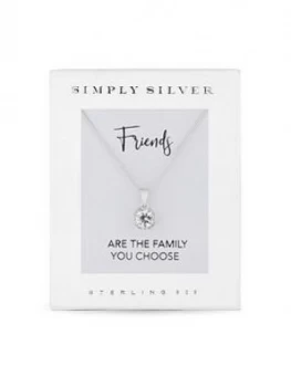 Image of Simply Silver Cubic Zirconia Solitaire Flower Pendant in Gift Box, One Colour, Women