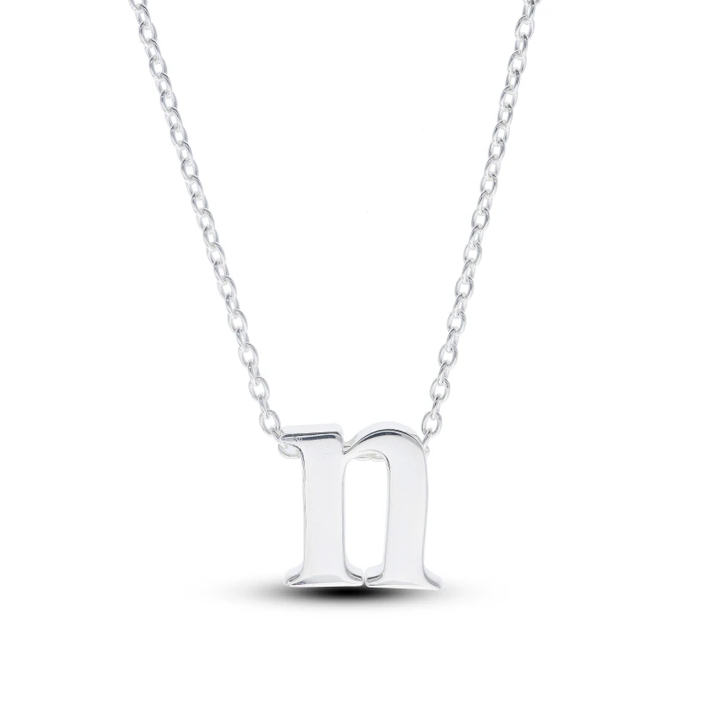 Image of Be You Sterling Silver lowercase Initial Necklace Silver female N