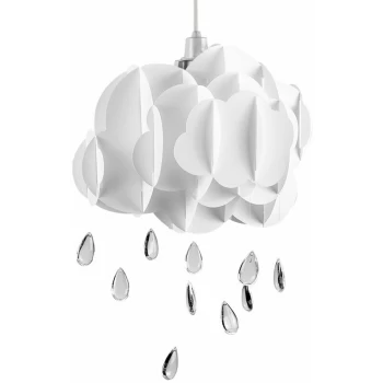 Image of Childrens Bedroom Rain Cloud Ceiling Pendant Light Shade - No Bulb