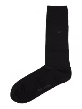 Image of Mens Calvin Klein Fine Knit Signature Sock Black