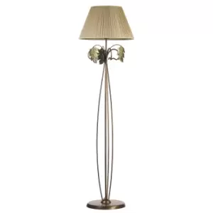 Image of Quercia Floor Lamp With Tapered Shade, Bronze Green