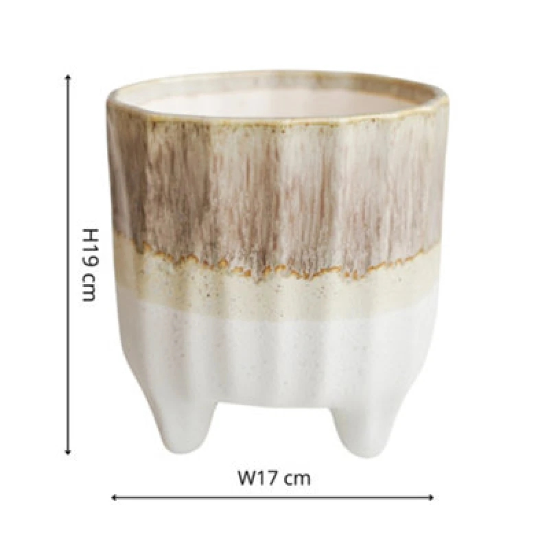 Image of Ivyline Neve Neutral 3 Leg Planter H19Cm D17Cm