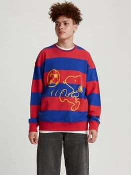 Image of Levis Snoopy Football Long Sleeve T-Shirt - Red/Blue