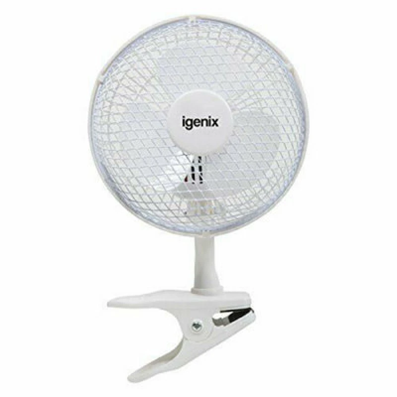 Image of Igenix Clip on Desk Fan, 6 Inch, 2 Speed (Pack of 2) White