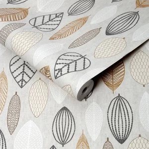Image of Graham & Brown Superfresco Easy Scandi Leaf Wallpaper