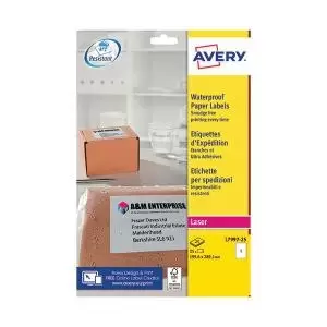 Image of Avery Waterproof Paper Label 199x289mm 1 Per Sheet Pack of 25 L7997-25