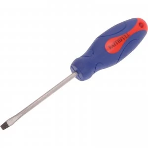 Image of Faithfull Soft Grip Flared Slotted Tip Screwdriver 4mm 75mm