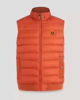 Image of Belstaff Circuit Padded Badge Logo Gilet In Amber - Size 40