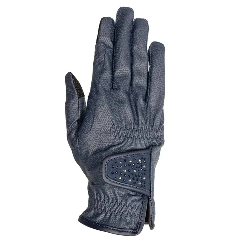 Image of Hy Mens Shimmer Riding Gloves in Mid Navy Size: XS Mid Navy Male XS