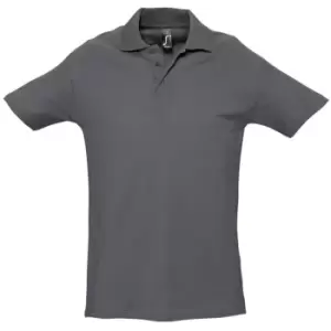 Image of SOLS Mens Spring II Short Sleeve Heavyweight Polo Shirt (M) (Mouse Grey)