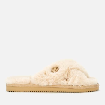 Image of Michael Kors Womens Lala Slide Slippers - Camel - UK 6