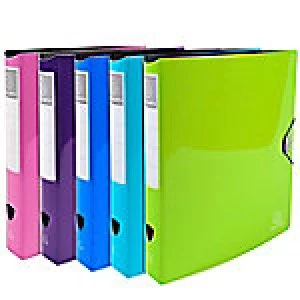 Image of Exacompta Conventional file folder 2 ring Polypropylene A4 Assorted Colours 6 Pieces