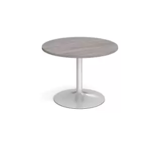 Image of Dams MTO Trumpet Base Circular Boardroom Table 1000mm - Silver Base, Beech Top