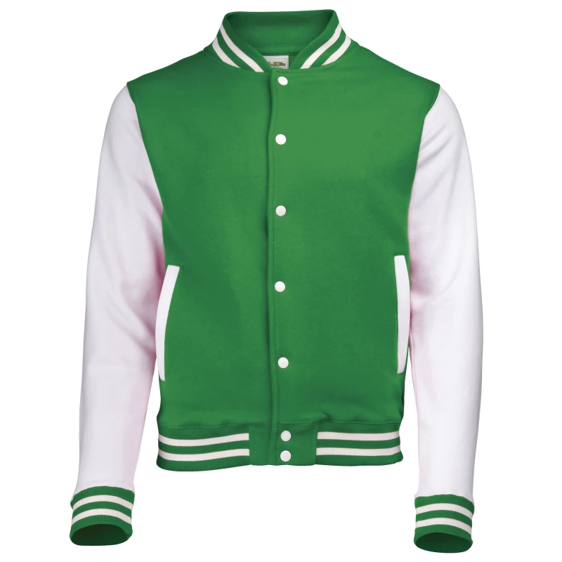 Image of AWDis AWDis Men Varsity Jacket in Green Size: X-Small Green XS Male 5055747780611