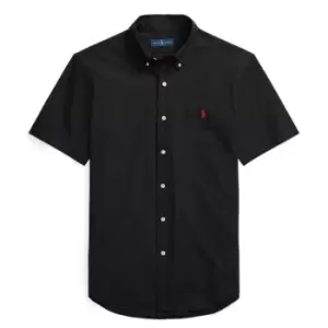 Image of Polo Ralph Lauren Polo Ralph Lauren Short Sleeve Poplin Shirt Mens - Black
