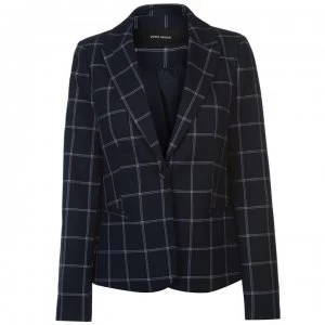 Image of Vero Moda Vero Moda Bell Midi Check Blazer Ladies - Night Sky