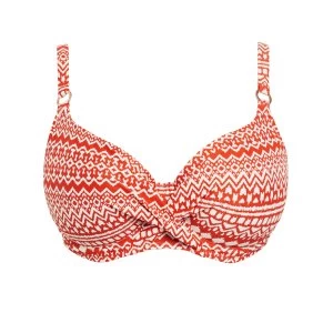 Image of Fantasie Sidari wrap front full cup bikini top Orange