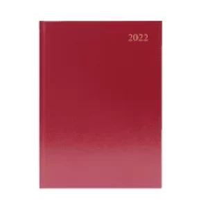 Image of Desk Diary Day Per Page A5 Burgundy 2022 KFA51BG22