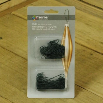 Image of Premier Decorations Ltd - Pack Of 150 Regular And Giant Christmas Tree hanging Ornament Hooks