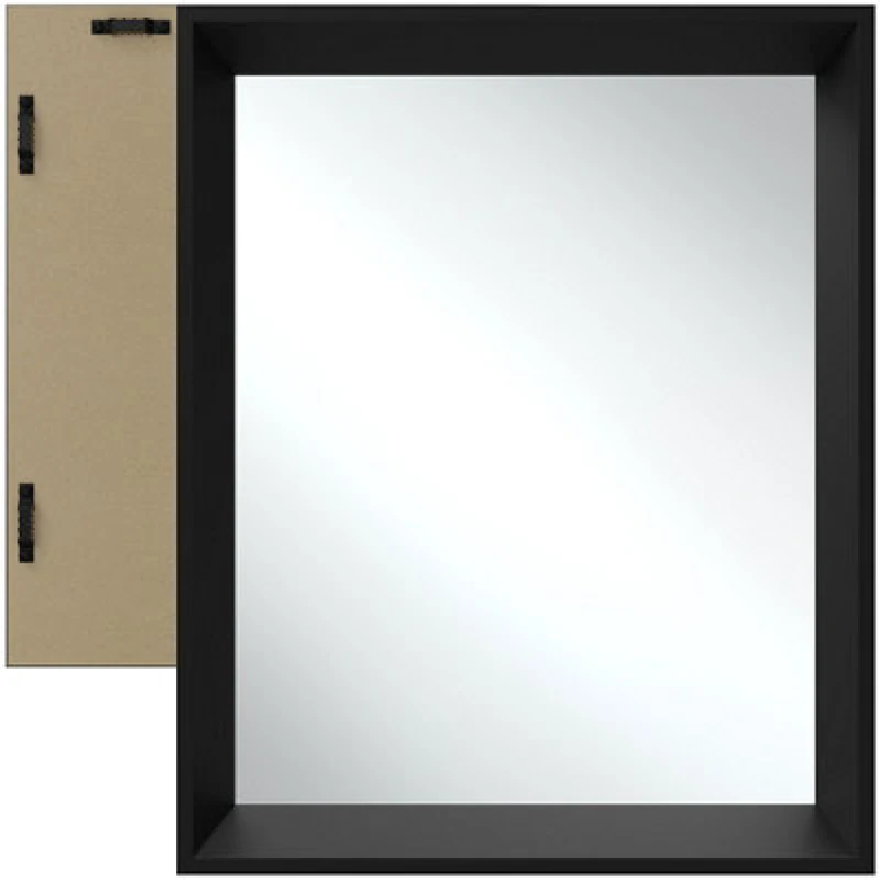 Image of Tectake Wall Mirror Elina - Rectangular, With Plastic Frame, Includes Mounting Materials 40.6 X 50.8cm - Black