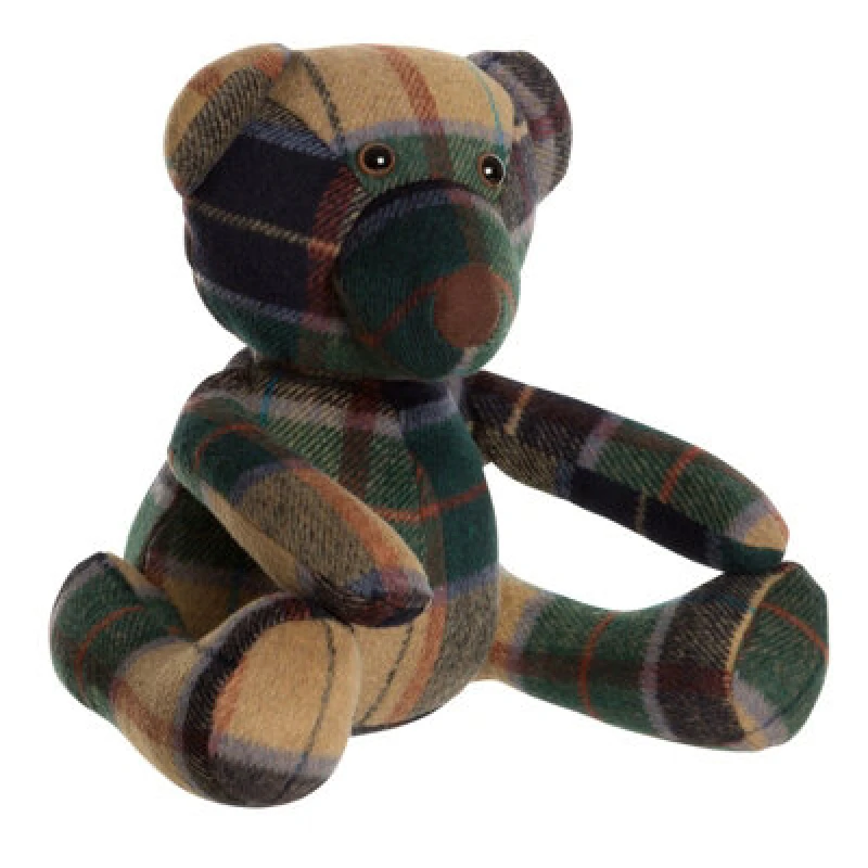 Image of Premier Housewares Heritage Green Check Bear Door Stop Green