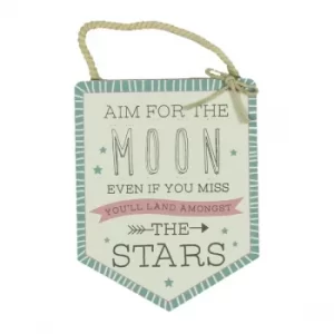 Image of Love Life Aim For The Moon Pendant Plaque