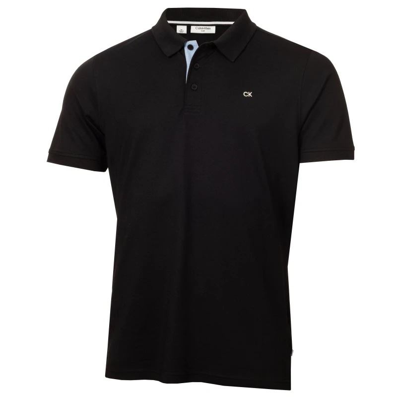 Image of Calvin Klein Golf Mens Short Sleeve Performance Polo Shirt Black male Small