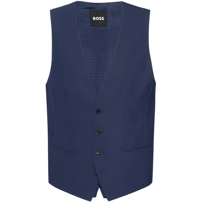 Image of Boss Mens HBB Jasper Slim-fit Waistcoat Blue 463 male 52