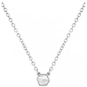 Image of Ladies Karen Millen Silver Plated Polyhedra Stone Pendant