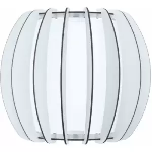 Image of Loops - Wall Light Colour White Shade White Wooden Curved Slats Glass Bulb E27 1x60W