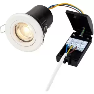 Image of Recessed Fixed Ceiling Downlight - 50W GU10 Reflector - Fire Rated - Matt White