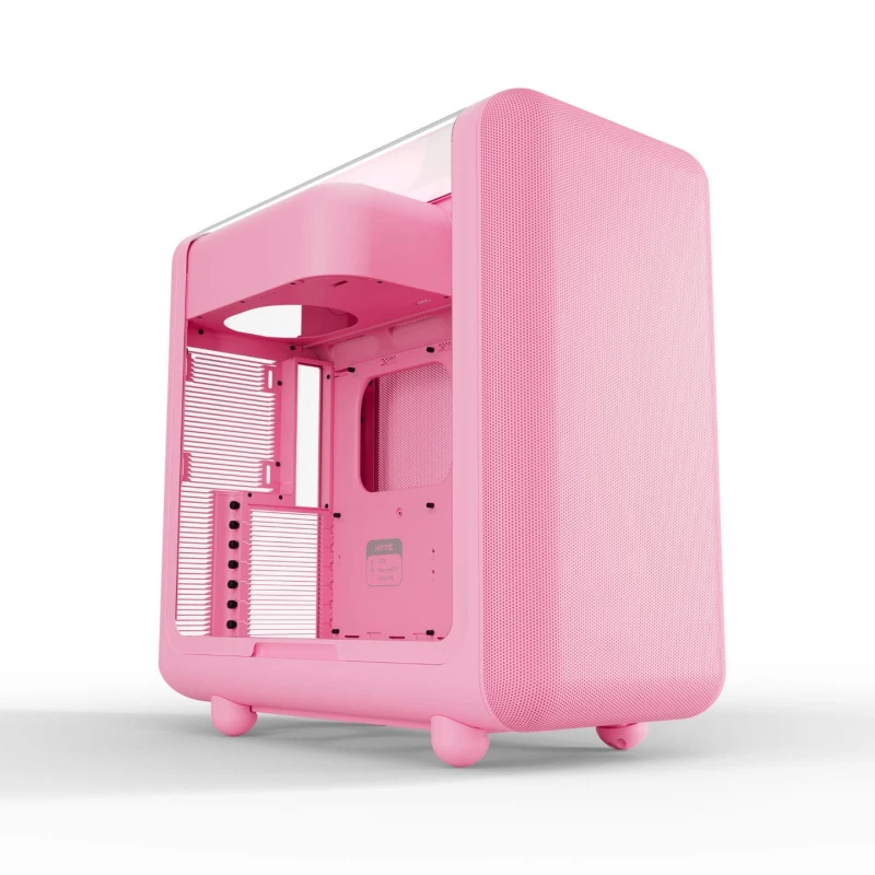 Image of Hyte X50 ATX Mid-Tower PC Case Laminated Acoustic Glass - Strawberry Pink - CS-HYTE-X50G-SM