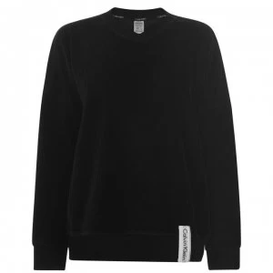 Image of Calvin Klein Velvet Sweatshirt - BLACK