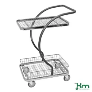 Image of Slingsby All Round Table Trolley With 1 Mesh Shelf and 1 Basket