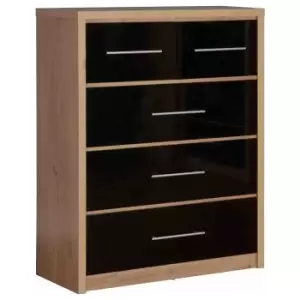 Image of Seville 2 Over 3 Drawer Chest Black